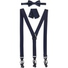 image:imageGioberti Mens Convertible Suspenders Bow Tie and Hanky SetNavy Set  Style 3