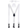 image:imageGioberti Mens Convertible Suspenders Bow Tie and Hanky SetWhite Set  Style 3