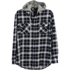 image:imageGioberti Mens Removable Hoodie 100 Cotton Plaid Checkered Flannel Button Down Shirt3  Black  Blue