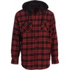 image:imageGioberti Mens Removable Hoodie 100 Cotton Plaid Checkered Flannel Button Down Shirt30  Black  Red Plaid