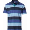 image:imageGioberti Mens Wide Striped Polo Shirt with Pocket  Contrasting Collar Short Sleeve Yarn DyeNavy  Style 939