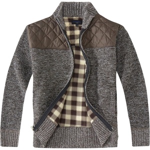 image:imageGioberti Boys Knitted Full Zip Cardigan Sweater with Soft Brushed Flannel LiningMelange Coffee