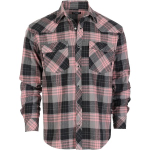 image:imageGioberti Men 100 Cotton Western Flannel Plaid Shirt wSnapon Button1116  Black  Gray  Coral