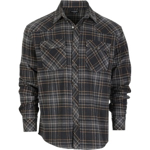 image:imageGioberti Men 100 Cotton Western Flannel Plaid Shirt wSnapon Button1118  Black  Gray  Khaki