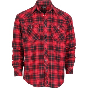 image:imageGioberti Men 100 Cotton Western Flannel Plaid Shirt wSnapon Button1130  Carmine  Black Plaid