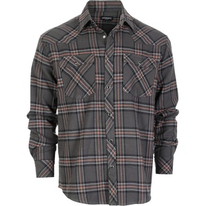 image:imageGioberti Men 100 Cotton Western Flannel Plaid Shirt wSnapon Button1134  Charcoal  Gray  Coral Highlight