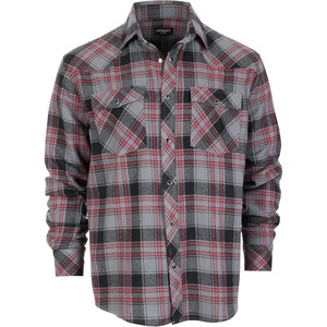 image:imageGioberti Men 100 Cotton Western Flannel Plaid Shirt wSnapon Button1138  Gray  Black  Rose Plaid