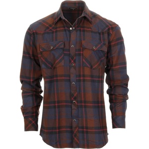 image:imageGioberti Men 100 Cotton Western Flannel Plaid Shirt wSnapon Button1151  Navy  Brown  Magenta