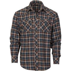 image:imageGioberti Men 100 Cotton Western Flannel Plaid Shirt wSnapon Button1165  Brown  Turquoise