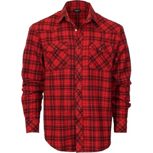 image:imageGioberti Men 100 Cotton Western Flannel Plaid Shirt wSnapon Button416  Red  Black