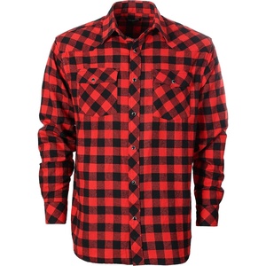 image:imageGioberti Men 100 Cotton Western Flannel Plaid Shirt wSnapon Button48  Red  Black Checkered