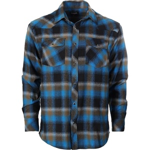 image:imageGioberti Men 100 Cotton Western Flannel Plaid Shirt wSnapon Button52  Night Blue