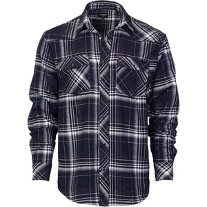 image:imageGioberti Men 100 Cotton Western Flannel Plaid Shirt wSnapon Button971  Navy  Orange Plaid