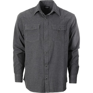 image:imageGioberti Men 100 Cotton Western Flannel Plaid Shirt wSnapon ButtonHeather Charcoal