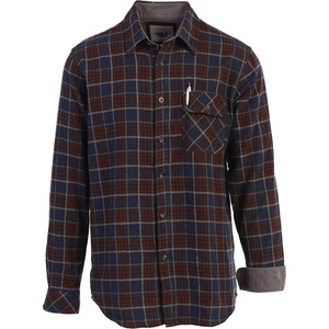 image:imageGioberti Mens Brushed Flannel 100 Cotton Plaid Checkered Shirt with Corduroy Contrast73  Brown  Navy  Black Line
