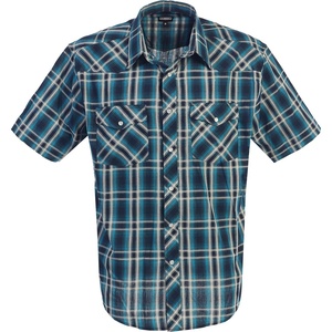 image:imageGioberti Mens Brushed Flannel 100 Cotton Plaid Checkered Shirt with Corduroy Contrast909w  Turquoise  Navy