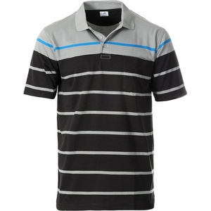 image:imageGioberti Mens Double Striped Contrast Polo Shirt with Pocket  Yarn Dye9328b  Gray With Dolphin Logo