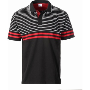 image:imageGioberti Mens Double Striped Contrast Polo Shirt with Pocket  Yarn DyeBlack B  Style 9327