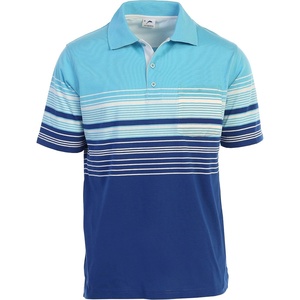 image:imageGioberti Mens Double Striped Contrast Polo Shirt with Pocket  Yarn DyeBlue  Style 931