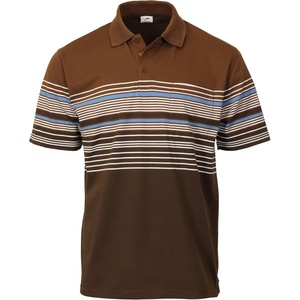 image:imageGioberti Mens Double Striped Contrast Polo Shirt with Pocket  Yarn DyeBrown  Style 931