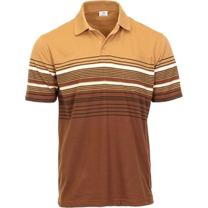 image:imageGioberti Mens Double Striped Contrast Polo Shirt with Pocket  Yarn DyeCamel  Style 931