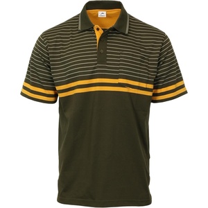image:imageGioberti Mens Double Striped Contrast Polo Shirt with Pocket  Yarn DyeHunter  Style 9327