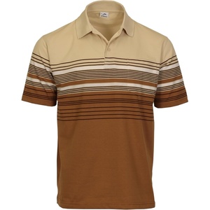 image:imageGioberti Mens Double Striped Contrast Polo Shirt with Pocket  Yarn DyeIvory  Style 931