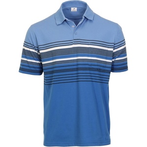 image:imageGioberti Mens Double Striped Contrast Polo Shirt with Pocket  Yarn DyeMarina Blue  Style 931