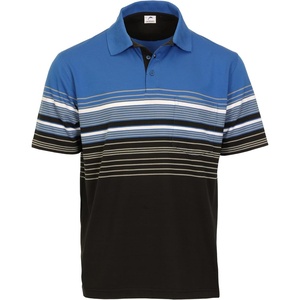 image:imageGioberti Mens Double Striped Contrast Polo Shirt with Pocket  Yarn DyeNautical Blue  Style 931