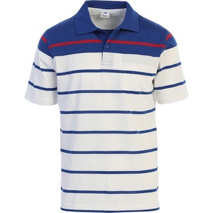 image:imageGioberti Mens Double Striped Contrast Polo Shirt with Pocket  Yarn DyeNavy  Style 9328