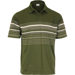 image:imageGioberti Mens Double Striped Contrast Polo Shirt with Pocket  Yarn DyeOlive  Style 931