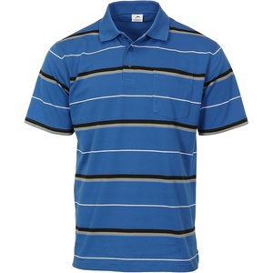 image:imageGioberti Mens Double Striped Contrast Polo Shirt with Pocket  Yarn DyeRoyal Blue  Style 937