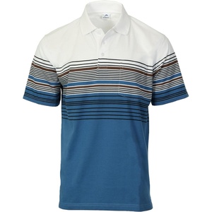 image:imageGioberti Mens Double Striped Contrast Polo Shirt with Pocket  Yarn DyeWhite C  Style 931