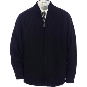 image:imageGioberti Mens Heavy Weight Cardigan Twisted Knit Regular Fit FullZipper SweaterBlack