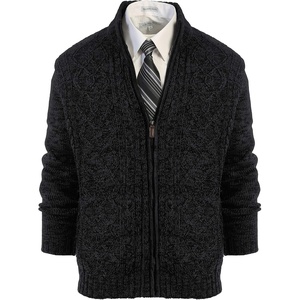 image:imageGioberti Mens Heavy Weight Cardigan Twisted Knit Regular Fit FullZipper SweaterCharcoal