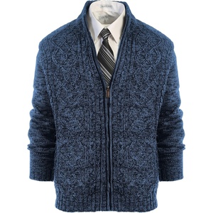image:imageGioberti Mens Heavy Weight Cardigan Twisted Knit Regular Fit FullZipper SweaterNavy
