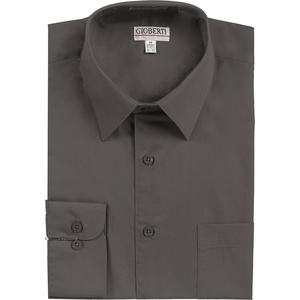 image:imageGioberti Mens Long Sleeve Solid Dress ShirtDark Gray