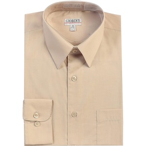 image:imageGioberti Mens Long Sleeve Solid Dress ShirtKhaki