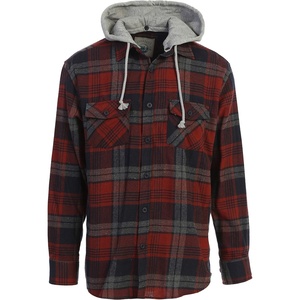 image:imageGioberti Mens Removable Hoodie 100 Cotton Plaid Checkered Flannel Button Down Shirt104  Orange  Navy  Gray