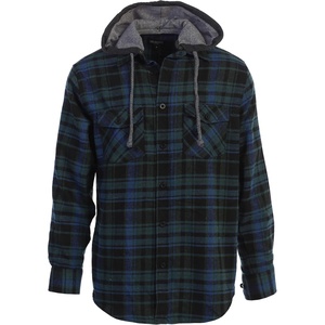 image:imageGioberti Mens Removable Hoodie 100 Cotton Plaid Checkered Flannel Button Down Shirt89  Black  Green  Royal Blue