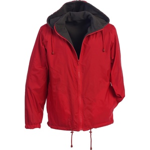 image:imageGioberti Mens Reversible Rain Jacket with Polar Fleece LiningRed  Charcoal