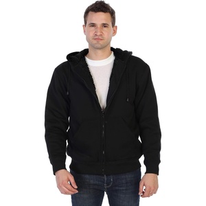 image:imageGioberti Mens Soft Heavyweight Sherpa Lined Fleece Hoodie JacketBlack B