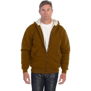 image:imageGioberti Mens Soft Heavyweight Sherpa Lined Fleece Hoodie JacketCamel