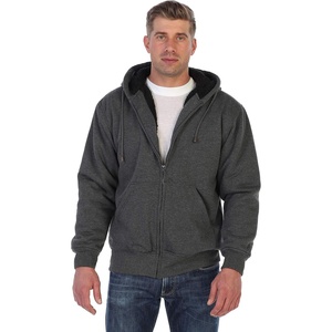 image:imageGioberti Mens Soft Heavyweight Sherpa Lined Fleece Hoodie JacketCharcoal B
