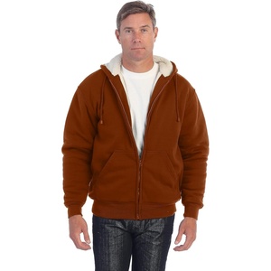 image:imageGioberti Mens Soft Heavyweight Sherpa Lined Fleece Hoodie JacketCopper