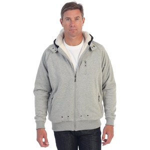 image:imageGioberti Mens Soft Heavyweight Sherpa Lined Fleece Hoodie JacketFh9003  Heather Gray