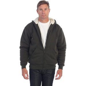 image:imageGioberti Mens Soft Heavyweight Sherpa Lined Fleece Hoodie JacketOlive