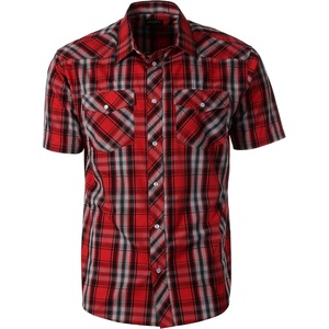 image:imageGioberti Mens Western Cowboy Short Sleeve Shirt with Snap Buttons1049w Redblack