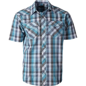 image:imageGioberti Mens Western Cowboy Short Sleeve Shirt with Snap Buttons1060w Blue Checkered