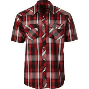 image:imageGioberti Mens Western Cowboy Short Sleeve Shirt with Snap Buttons1088w Redblack